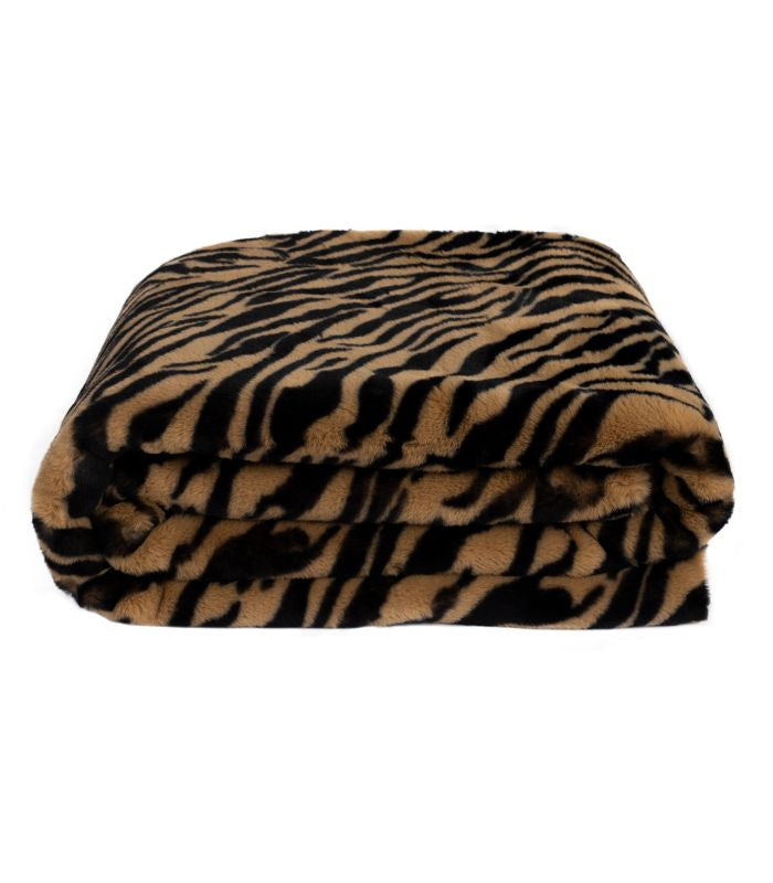 Plaid Fausse Fourrure Luxe Tigre - 140 x 190 cm, Plaid Addict