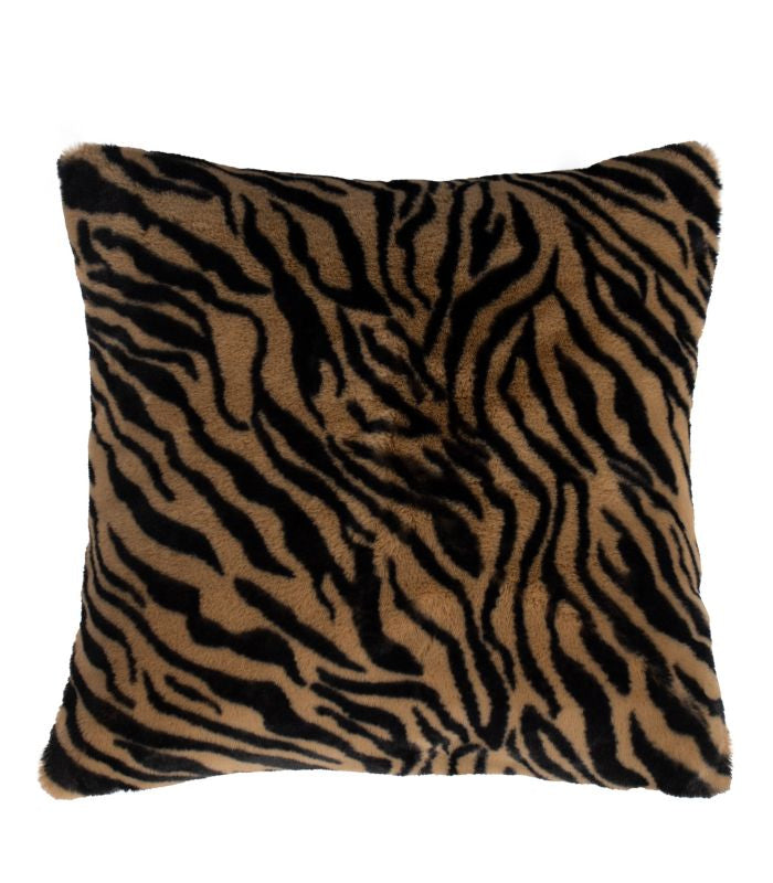 Coussin Fausse Fourrure Luxe Tigre - 50 x 50 cm, Plaid Addict