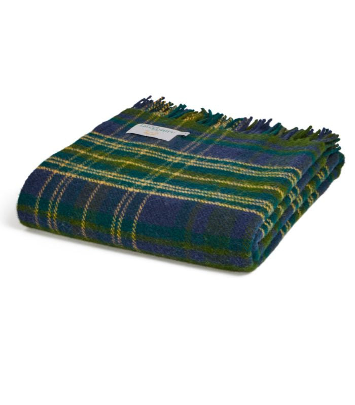 Plaid Pure Laine Écossais Vert Forest 150 x 183 cm, The Mill, confort haut de gamme