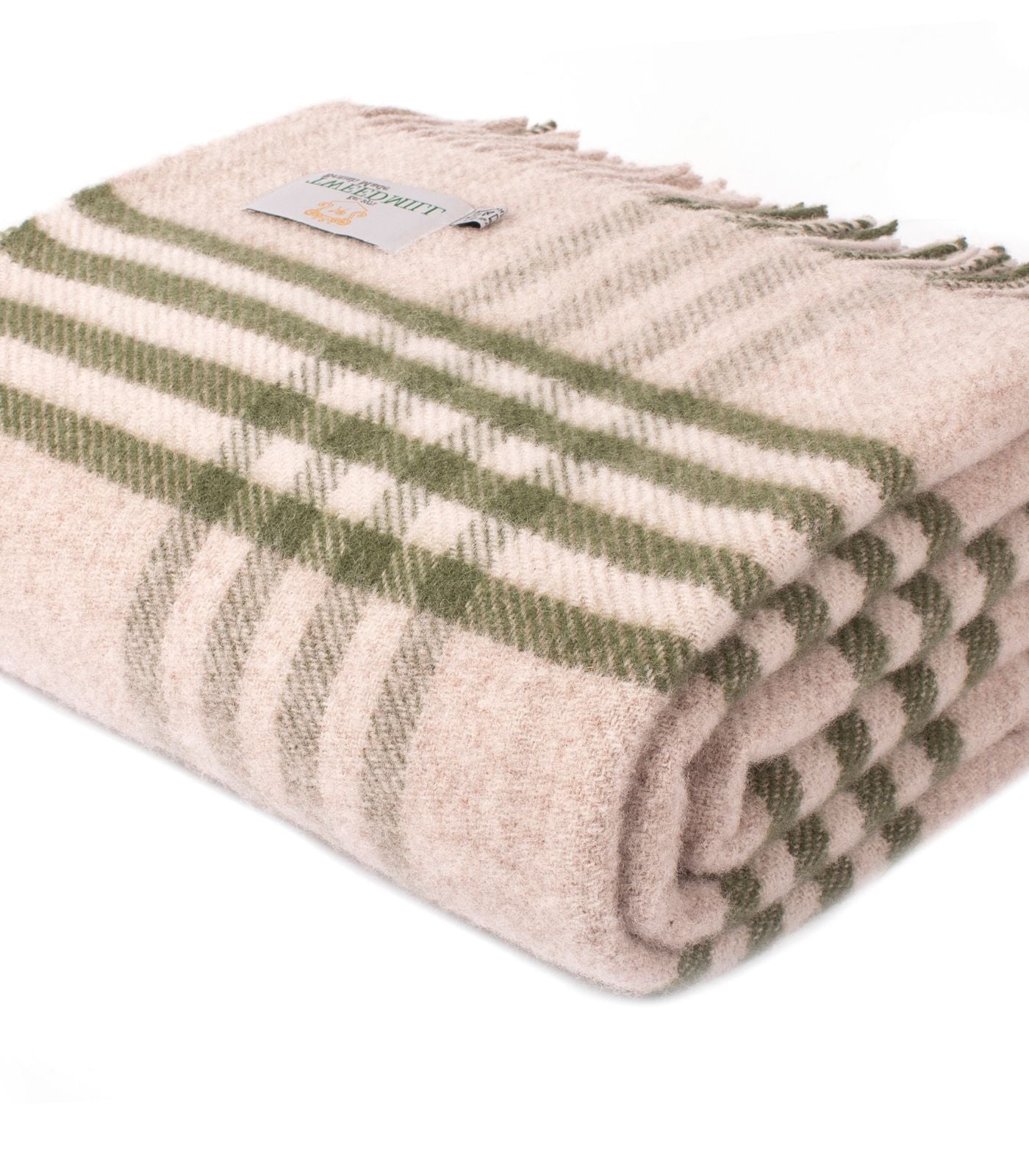 Plaid Laine Carreaux Vert et Beige 150 x 240cm - Collection Aspen, The Mill, confort haut de gamme
