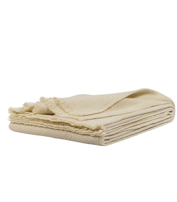 Plaid Laine et Soie Hera Ecru 140 x 180 cm, Plaid Addict, ambiance cocooning