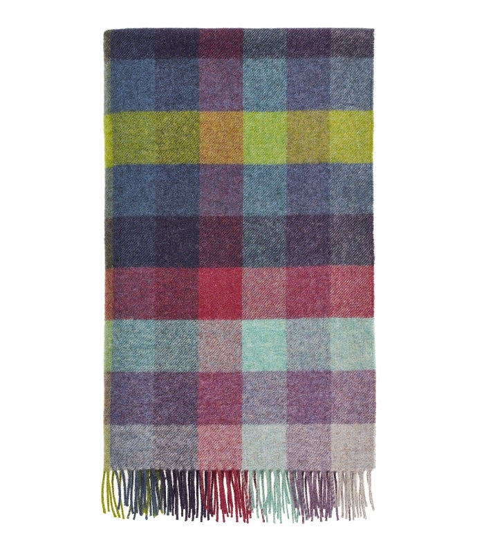 Plaid Laine Carreaux Moorland 140 x 185 cm, B at Home, tissé en Angleterre