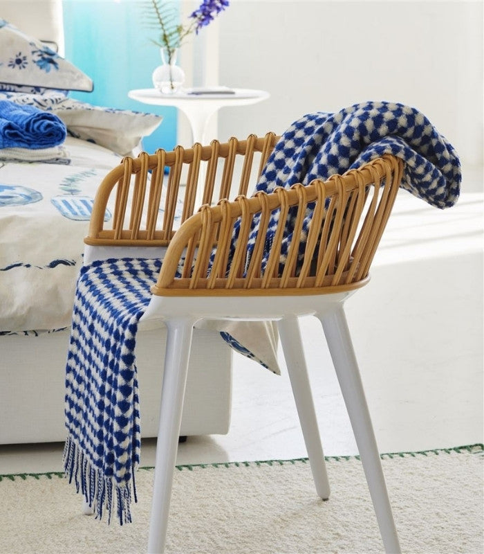 Plaid Laine Landowne Bleu 130 x 190 cm, Designers Guild, idée cadeau déco