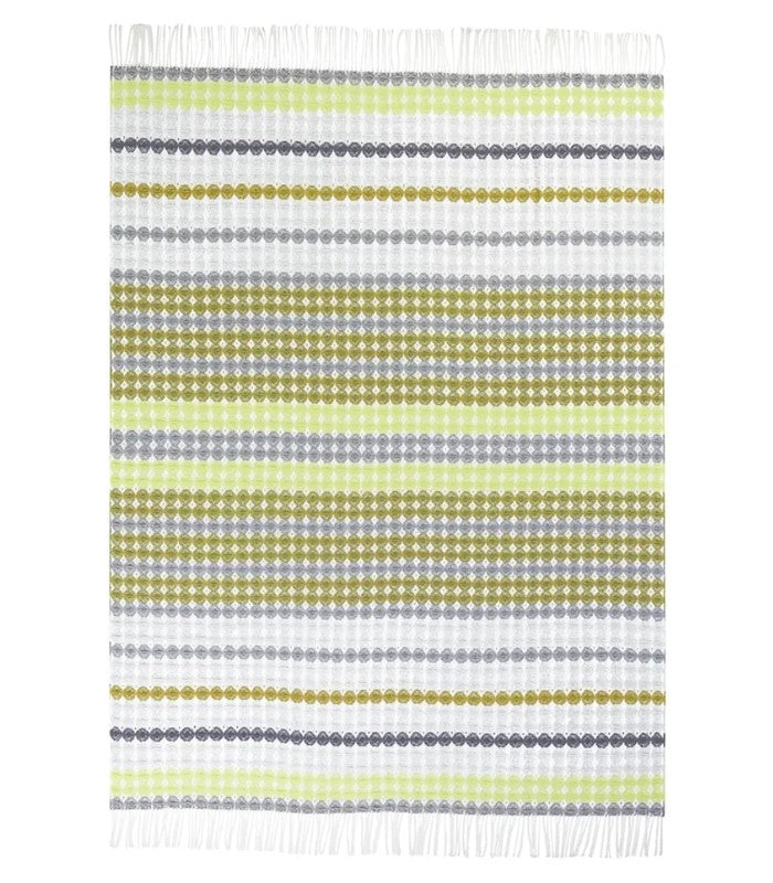 Plaid Gris Santerno - Présenté à plat pour visualisation du motif à rayure