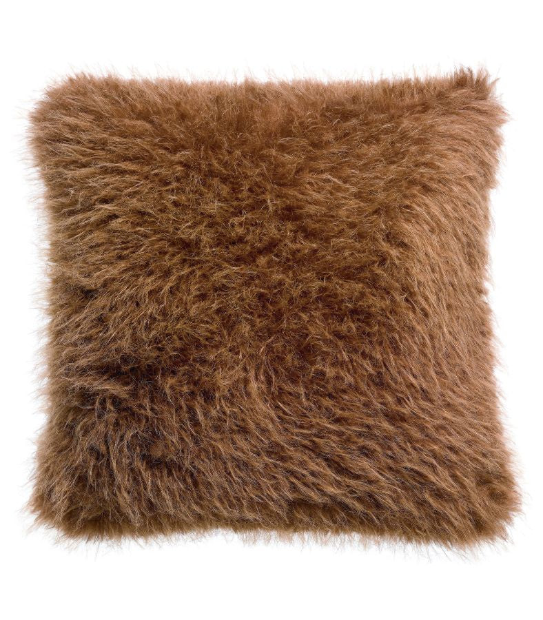 Coussin Fausse Fourrure Acajou Imitation Mouton, Vivaraise