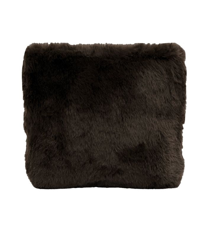 Coussin Fausse Fourrure Brun Chamonix 45 x 45 cm, Plaid Addict