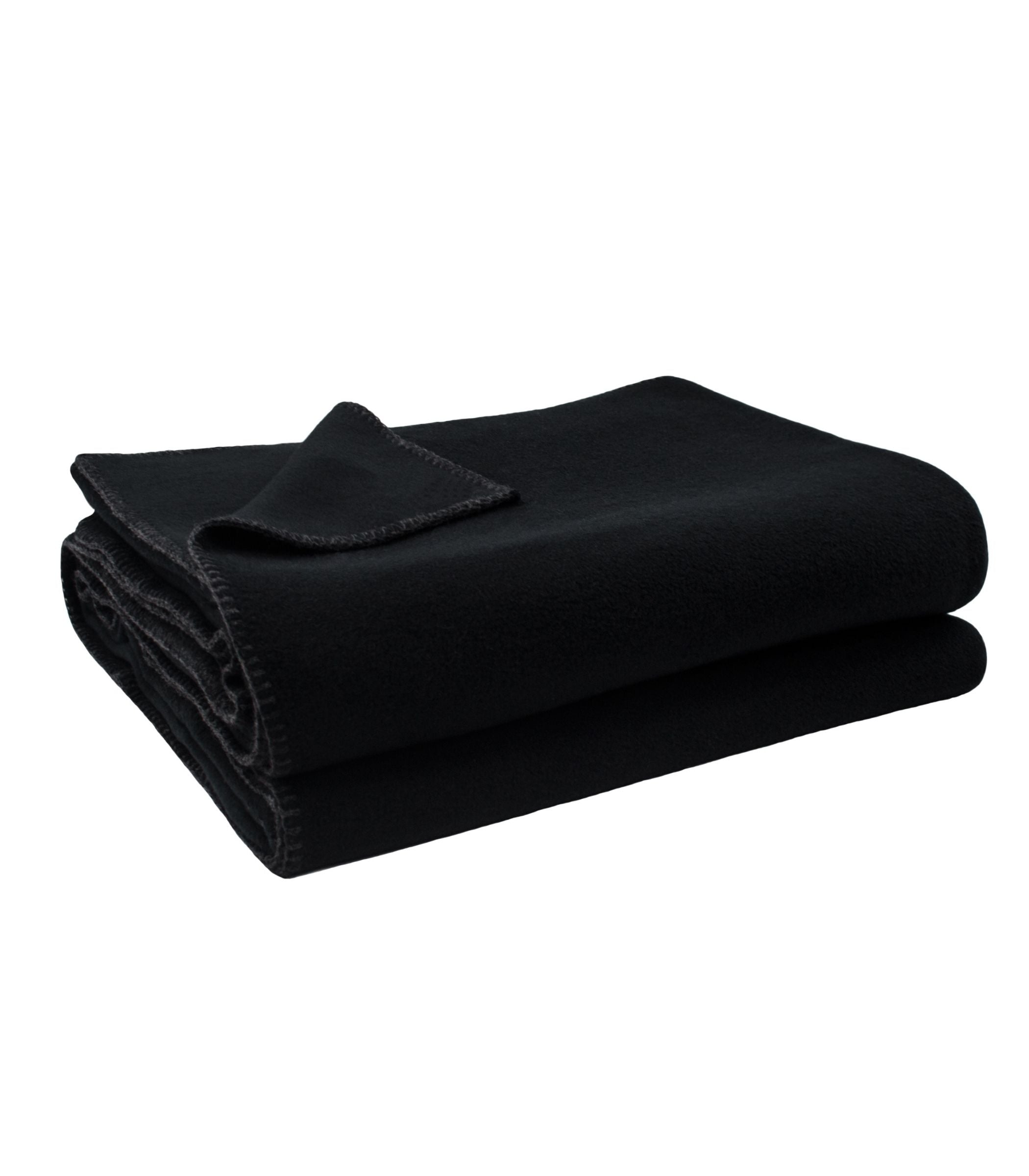 Plaid Polaire Luxe Noir - Choix de Tailles