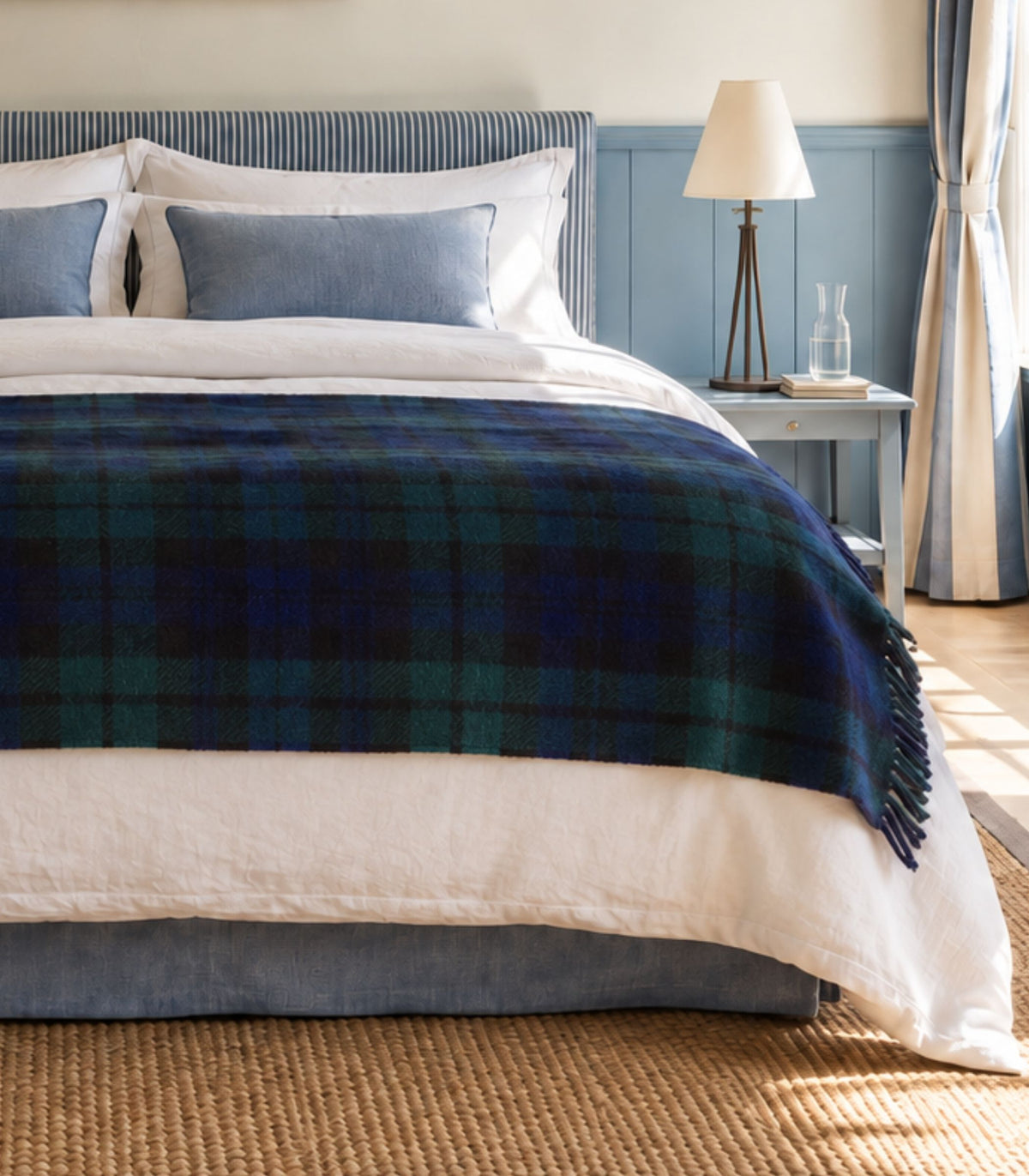 Plaid Pure Laine Écossais Black Watch 150 X 183 cm