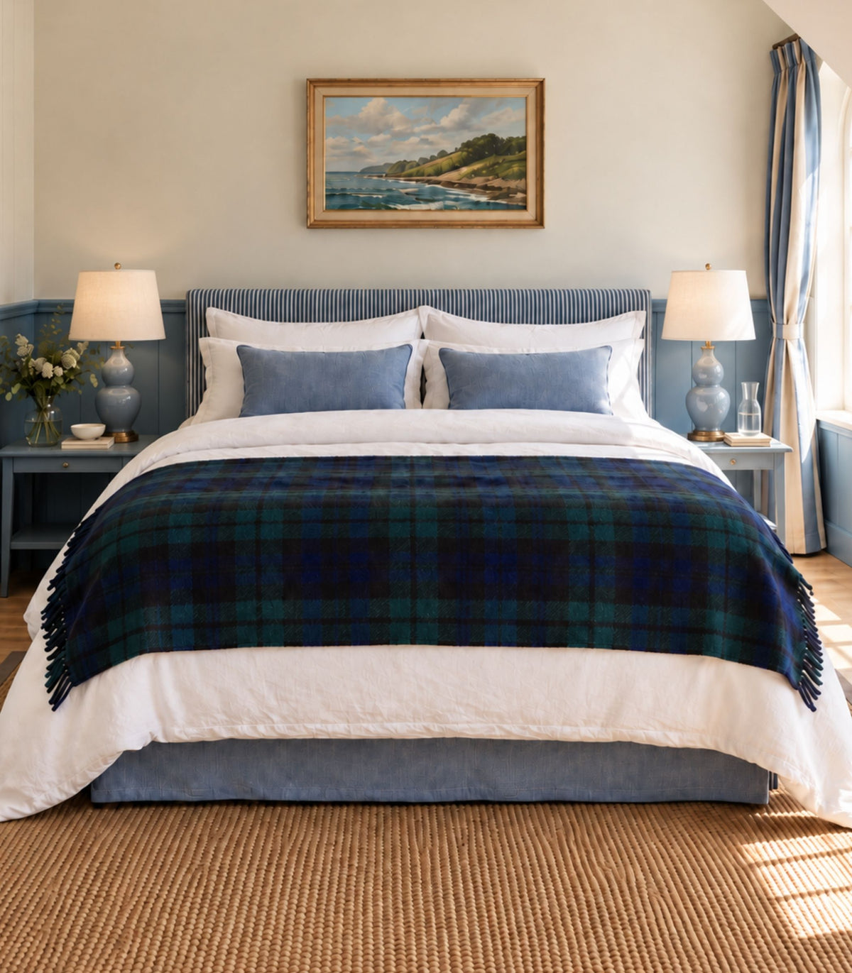 Plaid Pure Laine Écossais Black Watch 150 X 183 cm