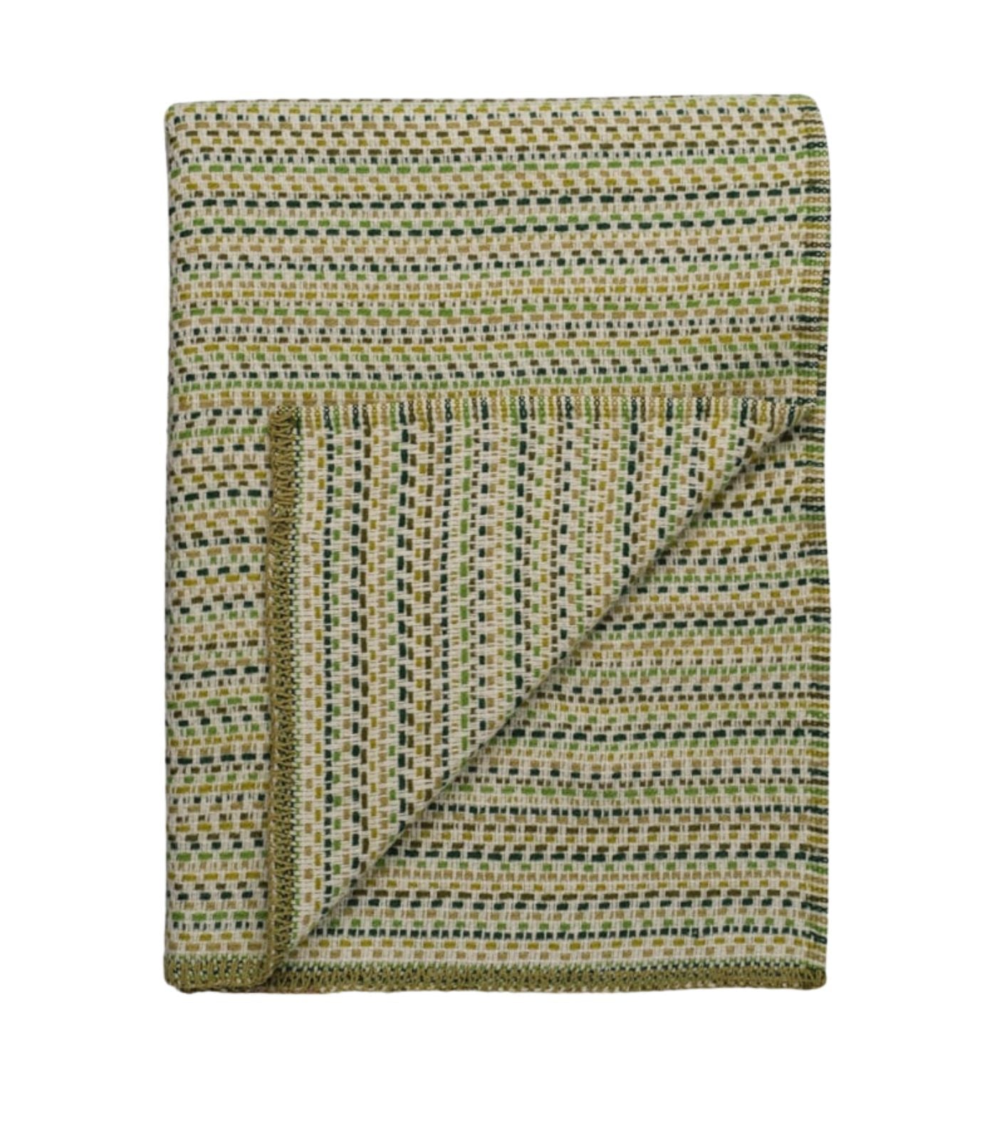 Plaid Pure Laine Juli Vert 150 x 200 cm, Roros Tweed, gros plan sur la matière