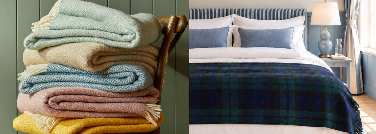 Sélection de plaids en laine dans différents coloris