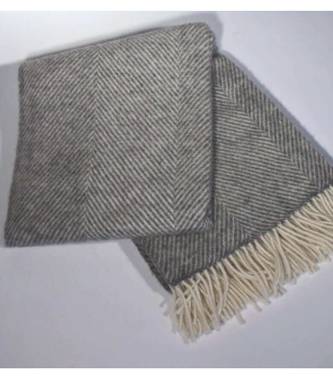 Plaid Naturel Pure Laine Gris