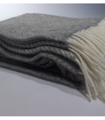 Plaid Naturel Pure Laine Gris