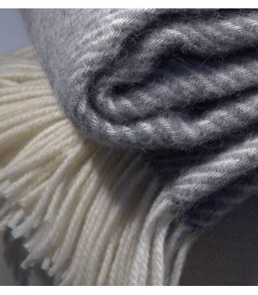 Plaid Naturel Pure Laine Gris