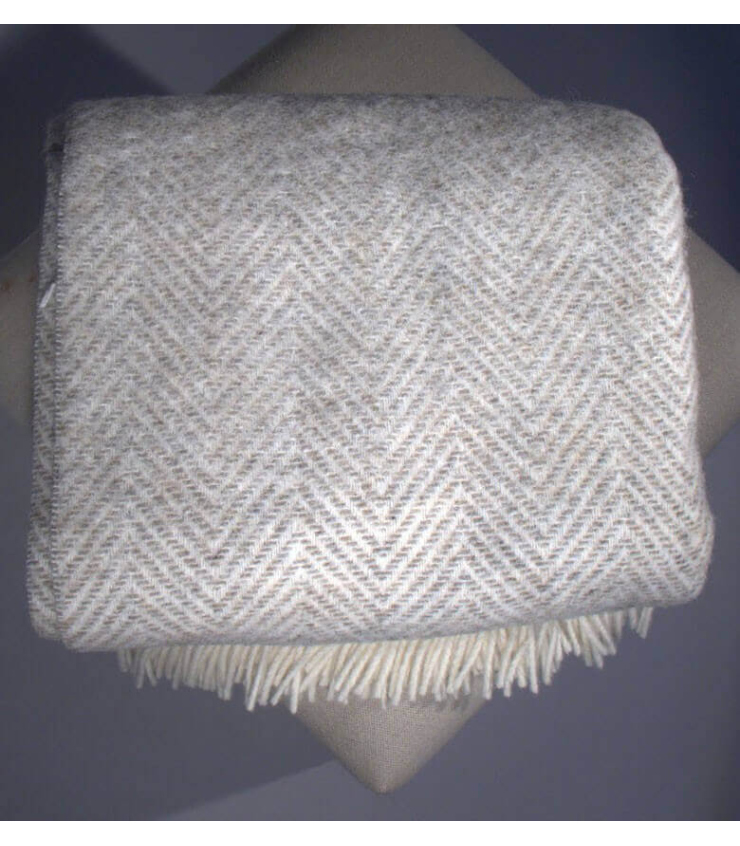 Plaid Laine Beige - Chaud et ultra confortable