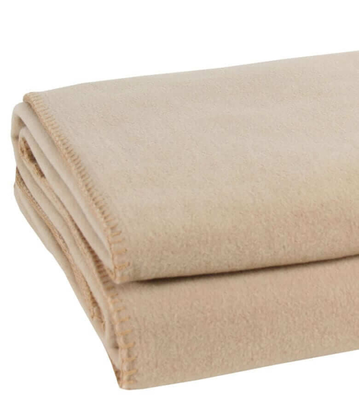 Couverture polaire luxe beige 220 x 240 cm Plaid Addict, vente en