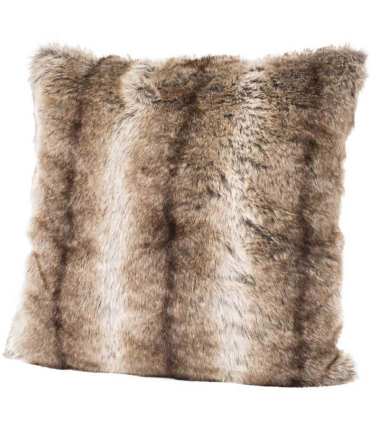 Coussin Fausse Fourrure Grizzly Brun