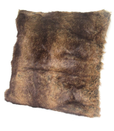 Coussin Fausse Fourrure Marron