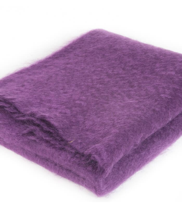 Plaid mohair violet luxe 140 x 180 cm Plaid Addict, vente en ligne de