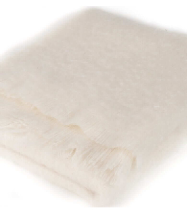 Plaid Mohair Blanc Cassé Naturel Luxe 140 X 180 cm