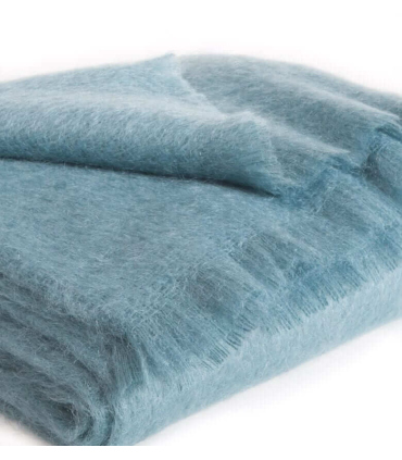 Plaid Mohair Bleu Vert Luxe 140 X 180 cm