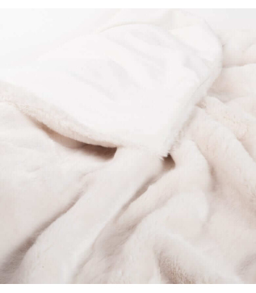 Plaid Fausse Fourrure LUXE Blanc cassé 130 X 180 cm