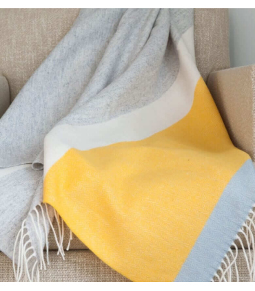 Plaid Laine Rayures Sulphur