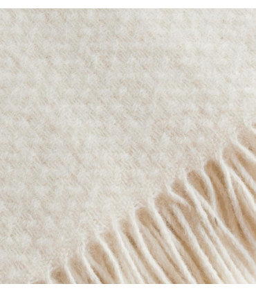 Plaid Laine Uni Crème Wafer