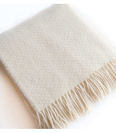 Plaid Laine Uni Crème Wafer