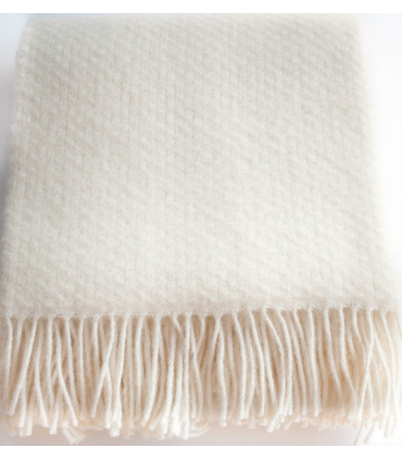 Plaid Laine Uni Crème Wafer