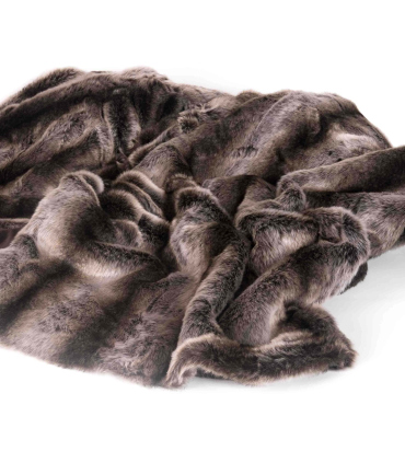 Plaid Fausse Fourrure Loup foncé 150 X 200 cm