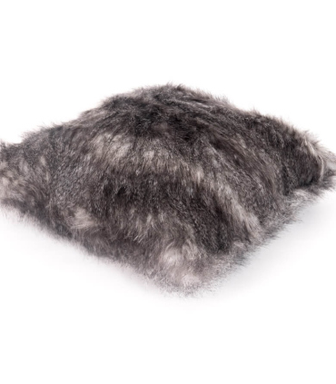 Coussin Fausse Fourrure Luxe Gris 45 X 45 cm