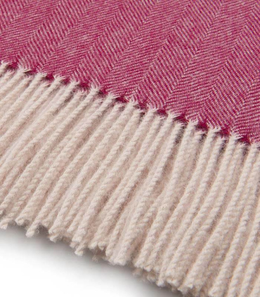 Plaid Laine Alpaga Luxe Chevrons Roses