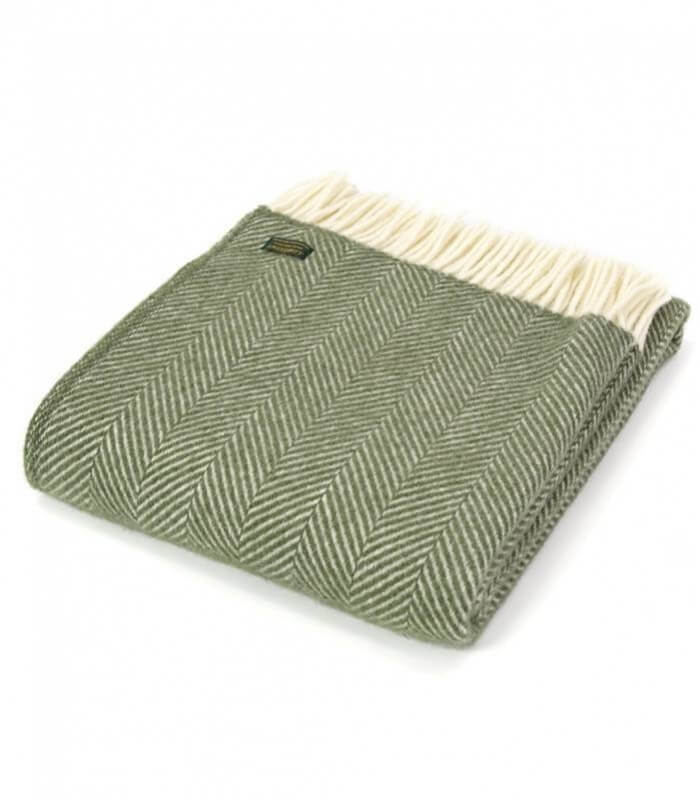 Tweedmill Illusion Vert Gris Large pure laine vierge Throw Blanket 183 cm x 150 cm 