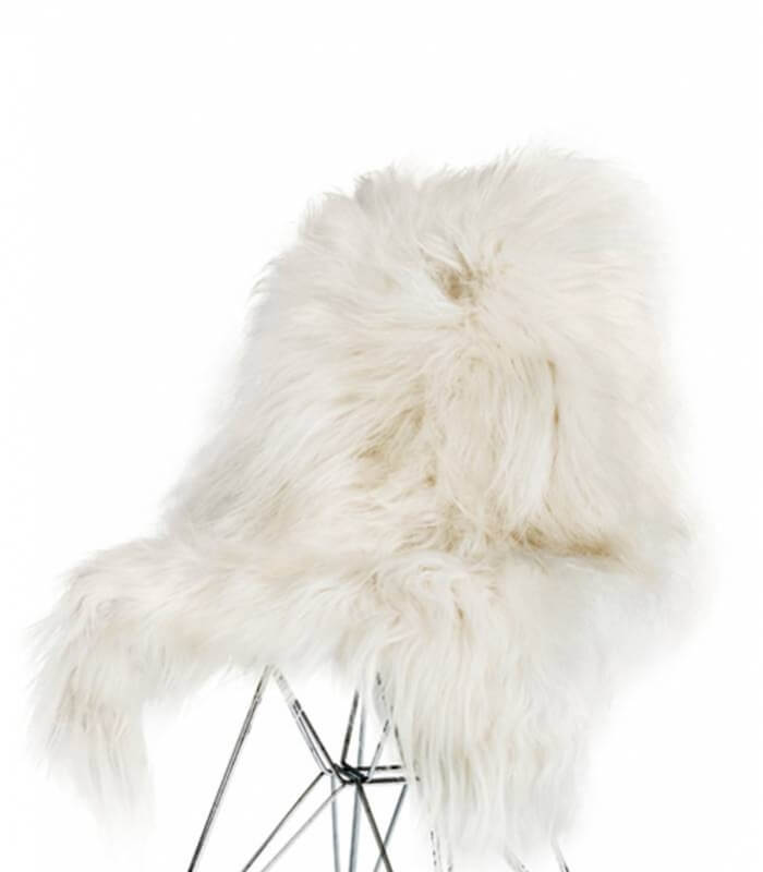 Peau de mouton islandais blanche poils longs Plaid Addict, vente en ligne de Tous nos plaids