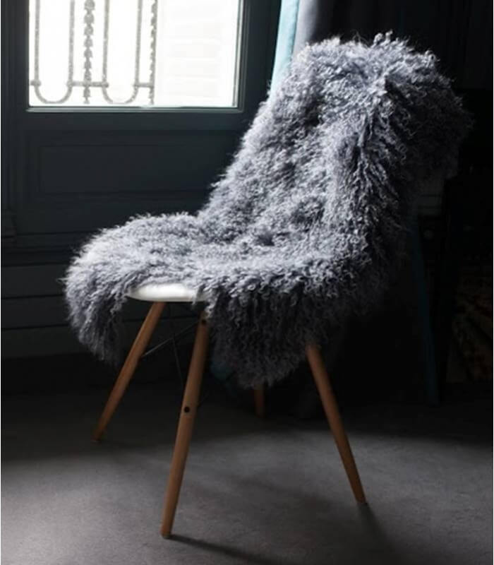 Peau de mouton du tibet grise Plaid Addict, vente en ligne de Toute notre collection de plaids