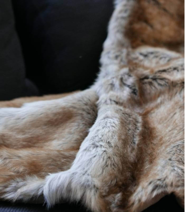 Plaid Fausse Fourrure Renard 150 X 170 cm