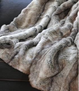 Plaid Fausse Fourrure Gris 150 X 170 cm