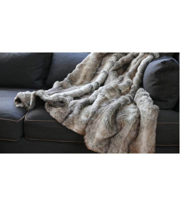 Plaid Fausse Fourrure Gris 150 X 170 cm