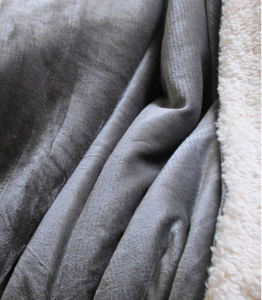 Plaid Effet Mouton Gris 130 X 170 cm