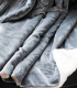 Plaid Cosy Gris Doublure Aspect Mouton 130 X 170 cm