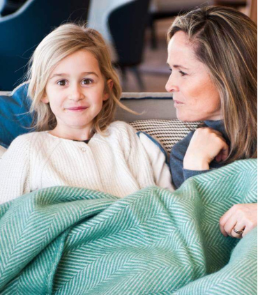 Plaid Laine Chevrons Vert Sring 150X170