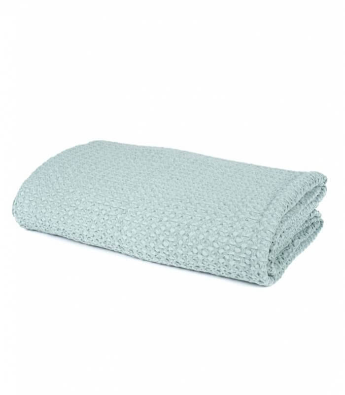 Jete De Canape Couvre Lit Vert Celadon 100 Coton Plaid Addict Vente En Ligne De Plaids Verts