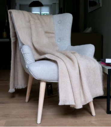 Plaid Mohair Beige Luxe 140 X 180 cm