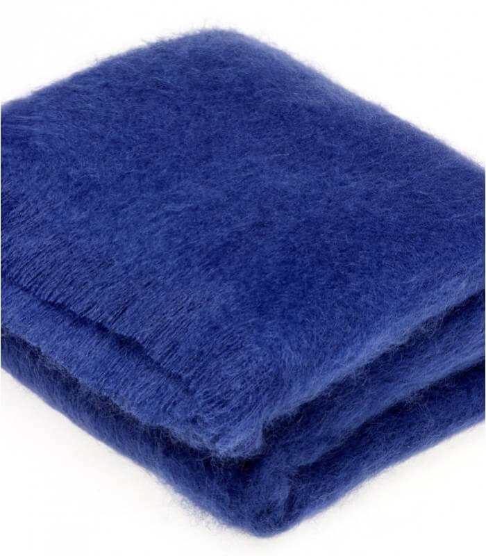 Plaid mohair bleu nuit luxe 140 x 180 cm Plaid Addict, vente en ligne