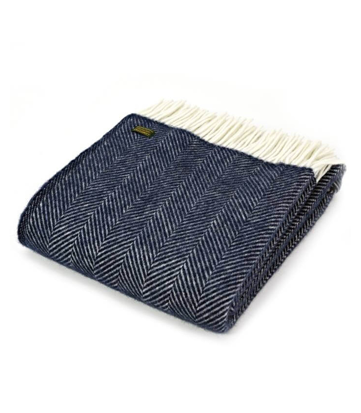 Plaid en Laine Bleu Marine de Luxe main image 0