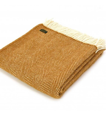 Plaid Laine Jaune Moutarde