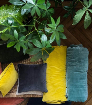 Coussin Velours Gris 45X45cm