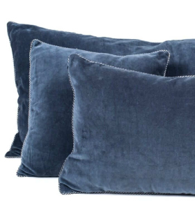 Coussin Velours Bleu 45X45cm