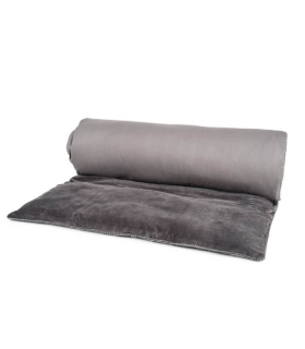 Plaid / Edredon Velours Gris 85X200cm